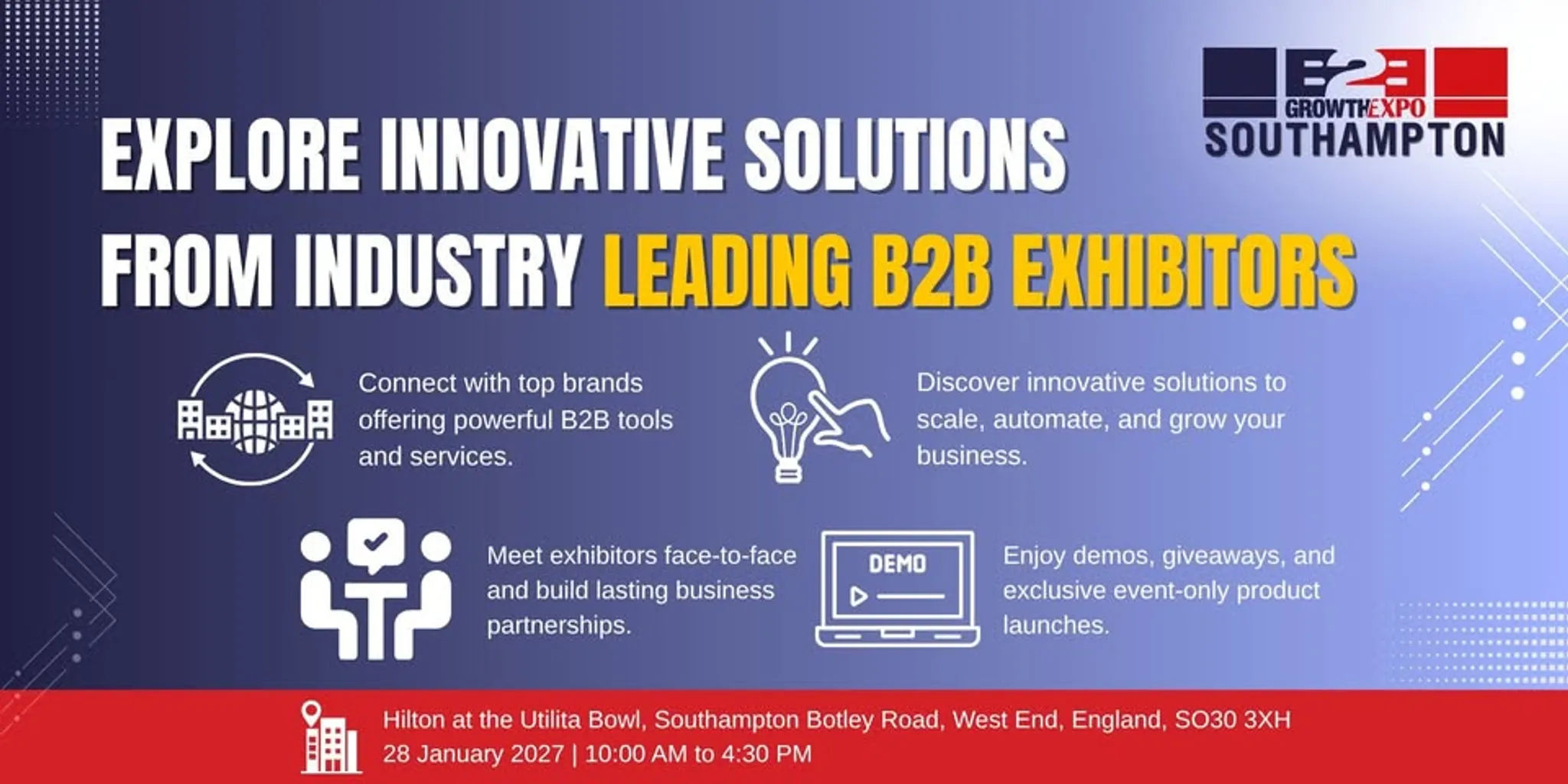 Southampton B2B Growth Expo 2027 | Book Your Stand At Premier B2B Show